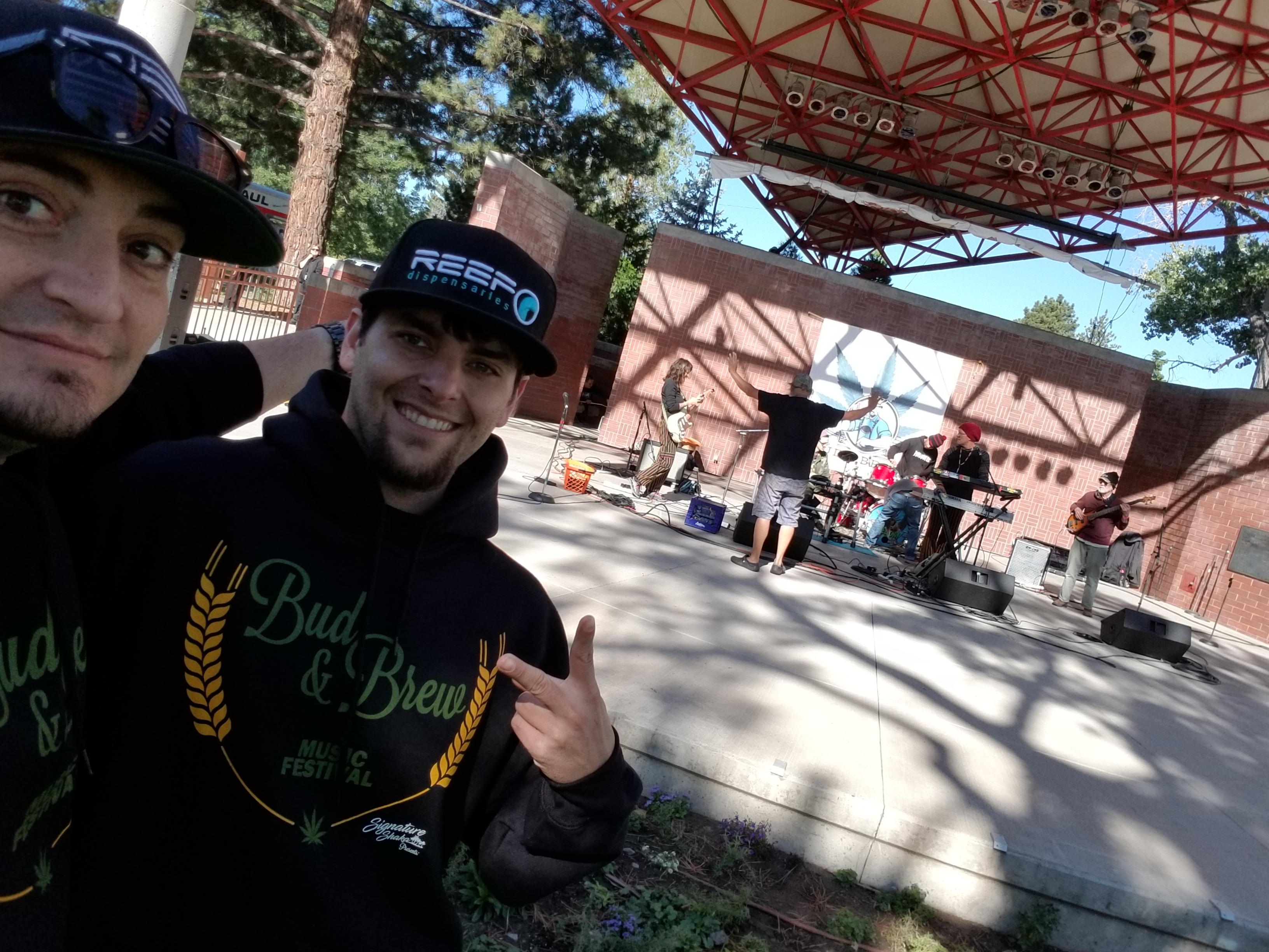 Kronik and friend at Bud & Brew Music Festival outdoor stage