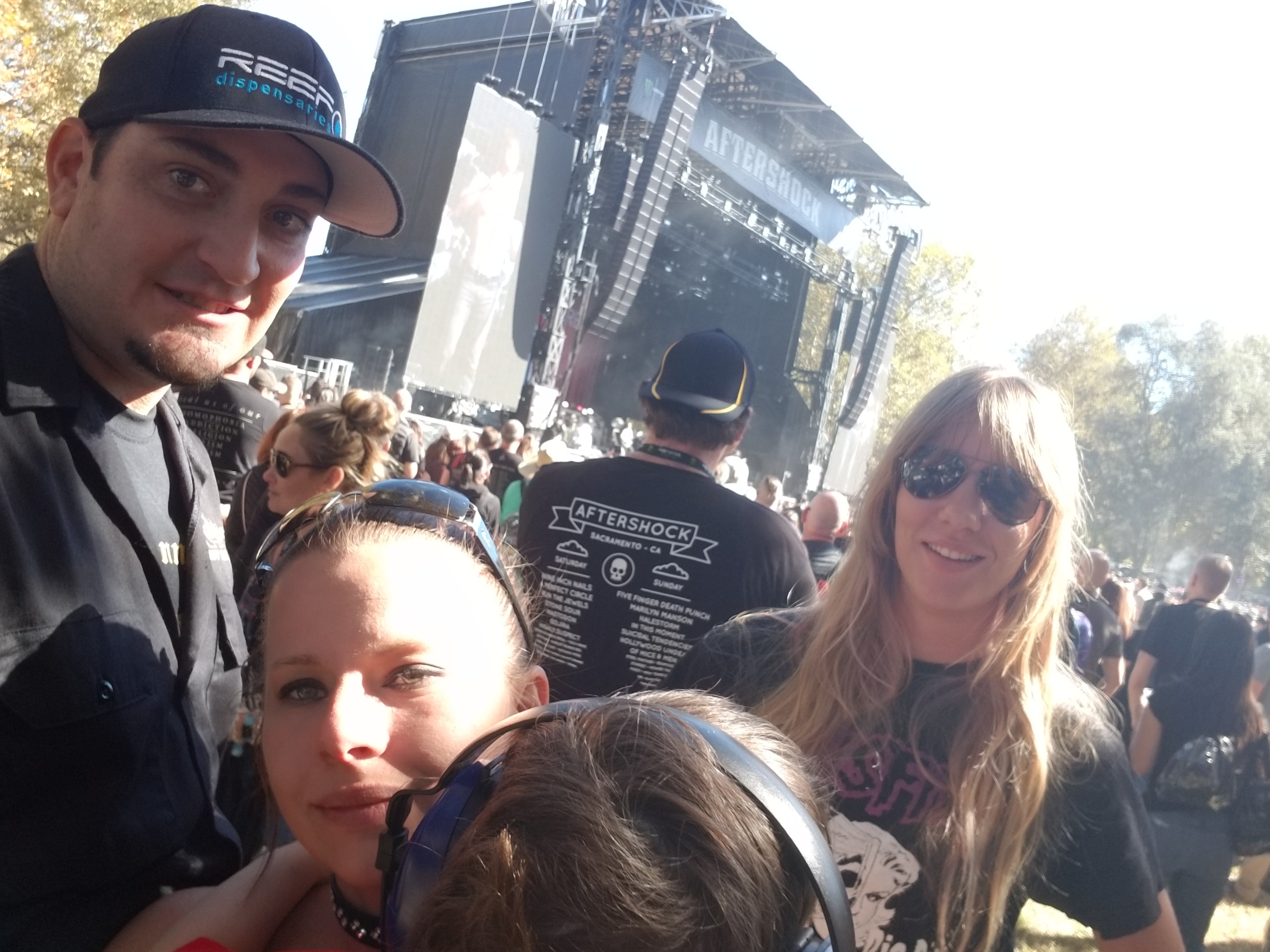 Kronik with friends at Aftershock festival in front of large stage